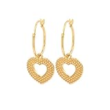 Lora di Lora Ohrringe 22 Romance. Einzigartige Ohrringe mit Charms 18K Vermeil Gold für Frauen 1.5 cm