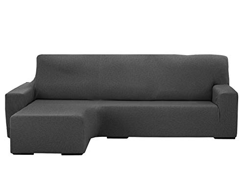 Martina Home Protection canapé avec Chaise Longue élastique Beirut, Gris, Bras Gauche Court de 240 à 280 cm
