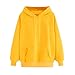 Produktbild Geili Damen Frauen Herbst Einfarbige Langarm Sweatshirt Kapuzenpullover Mode Gelb Hoodie Langarmshirt Kapuzenpulli Causal Blusen Oberteile Basictop mit Taschen