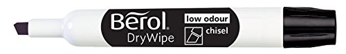 Berol Dry Wipe Chisel Tip Whiteboard Marker - Black (Pack of 96)