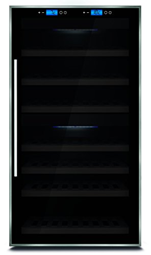 CASO WineMaster Touch 66 Design Weinkhlschrank fr bis zu 66 Flaschen (bis zu 310 mm Hhe), zwei Temperaturzonen 5-20C, Getrnkekhlschrank, Energieklasse A