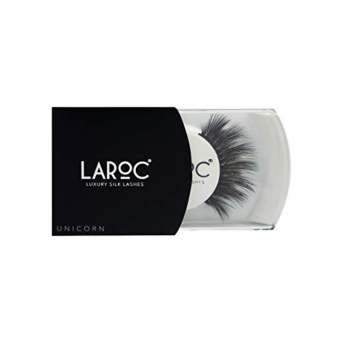 LaRoc Pestañas postizas de seda largas gruesas naturales de maquillaje de visón