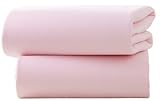 Clair de Lune Pram/ Crib Cotton Jersey Fitted Sheets (Pack of 2, Pink)