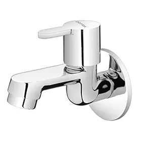 Plantex Pure Brass Flora Bib Cock with Wall Flange for Bathroom and Kitchen - Quarter Turn Tap (FLO-801)