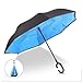 Produktbild Reverse Umbrella Windproof - Folding Reverse Umbrella Double Layer Inverted Windproof Rain Car Umbrellas - Parasol Inside Windproof Layer Dual Rain Fold Reverse Umbrella Automatic Compact Woman W