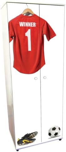 Red Football Design Childrens/Kids White Wardrobe Bedroom Furniture