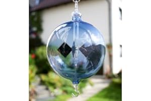 LAUSCHAER GLASKUNST Lichtmühle mit Öse und Haken farbig (Blau, 100 mm)