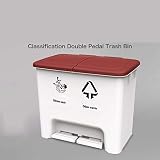 ★ ★ [bote de basura ambiental] cubo de basura clasificado, cubo de plástico de doble barril con pedal 20L, este bote de basura compacto tiene una apariencia de alto grado, puede complementar el espacio de la casa o la oficina.