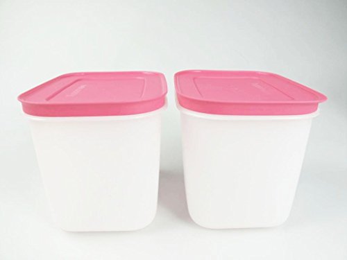 TUPPERWARE Gefrier-Behälter 1,1L pink-weiß hoch G35 (2) Eis-Kristall Eiskristall 8308