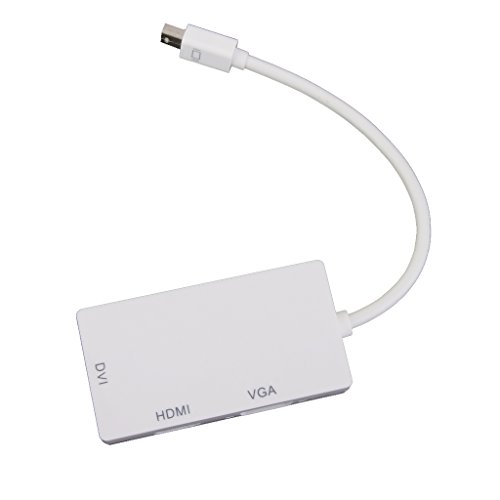 Gazechimp 3 in 1 Thunderbolt Port Mini Displayport auf HDMI DVI VGA Adapter Kabel für Apple MacBook Air, iMac, Mac Book Pro, Mac mini, Microsoft Surface Pro/ Pro 2/ Pro 3, Thinkpad / Carbon/ Touch/ Helix weiß - 7