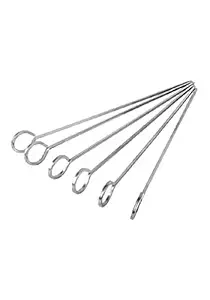 Golden Eye Stainless Steel Skewers for Tandoor Grill BBQ (13 inches 4 mm Square Rod )- Pack of 6