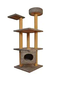 CAT -2000 Kit Bag Cat Tree and Pet House (Grey, 50x50x128 cm)