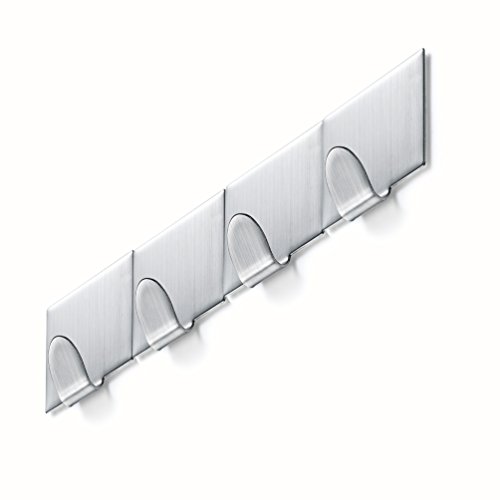 BasicForm selbstklebender Haken, belastbar, Edelstahl, starker Halt, 3M, hinterlässt keine Schäden - 7