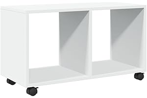 vidaXL Armario con Ruedas Madera ingeniería Blanco 72x33x42,5 cm, Armario rodante, Armario de Almacenamiento con Ruedas, Armario de Oficina