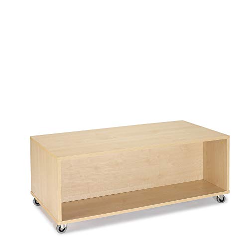 SZ Suarez Mesa Centro Gran Dan Salon Comedor Auxiliar café Moderno Color Madera Claro con Ruedas 100x60x40