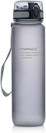 Uzsoace Tritan Water Bottle Sports School BPA Free Walking Cycling Hiking Water Bottle With Flip-Top Lid – 550 ml/350 ml, Womens, grey, 500 ml
