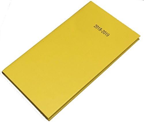 2018 - 2019 SLIMLINE 18 MONTHS 2 'WEEKS TO VIEW’ Hard back case bound mid-year Diary by BMC LONDON (Yellow)