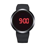 Herren Uhren,Moeavan Digital-LED Uhr der Männer, Art- und Weisewasserdichte LED-Touch Screen Tagesdatums-Silikon-Armbanduhr der Männer LED (A)