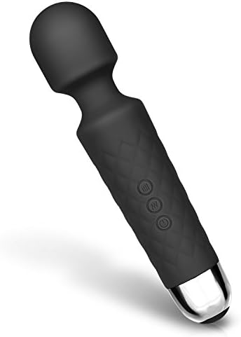 Wireless Wand Massager, Philotoys Waterproof Body Massager with 20 Vibration Patterns Massage 8 Speed Level for Sports Recovery(Black)