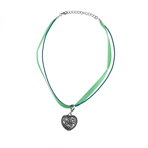 Preisvergleich Produktbild Trachtenkette Amulett-Herz Halskette Trachtenherz Damen Trachtenschmuck Dirndlkette