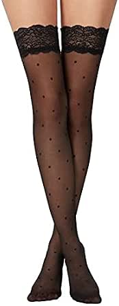 Calzedonia - Autoreggenti - Donna Schwarz - 019 Medium/Large : Amazon.it:  Abbigliamento