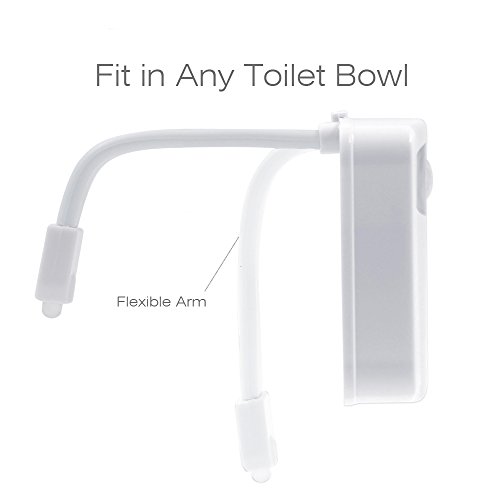 JESWELL Led Toiletten Licht WC Nachtlicht mit Bewegungsmelder für Kinder Eltern Badezimmer Hause, 8 Farben Wechsel, Batteriebetriebenes (Upgrade) - 4