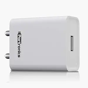 Portronics Adapto 62 POR-1062 USB Wall Adapter with 2.4A Fast Charging Single USB Port Without Cable for All iOS & Android Devices (White) at Rs. 129
