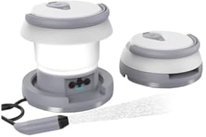 ZEY LUXE Portable Bidet Sprayer with Camping Lantern - Electric Rechargeable Travel Bidet - Soft Pressure Sprayer for Bathroom, RV Car and Outdoor - Bidet Sprayer with Light 1L, White/Grey