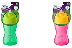 Avent Sippy Cup för småbarn och spädbarn, BPA-fri, 300 ml, grön (modell SCF798/01) & Philips Avent Sippy Cup för småb