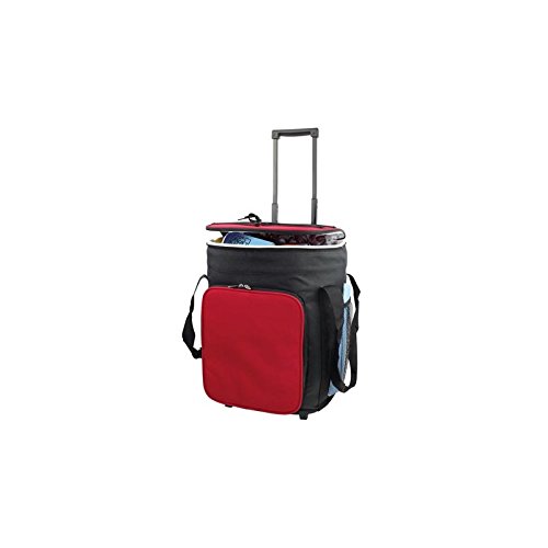 Preisvergleich Produktbild Kühltasche Kühltrolley Teleskopgriff PEVA-Beschichtet rot schwarz 31x29x39cm