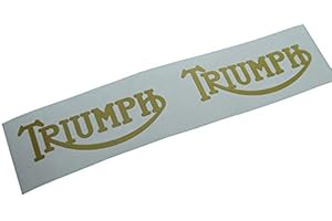 FDONLINEHANDEL Triumpf GB adesivo in oro, parte di ricambio adesivo o come Tank Scritta decorativa. Per restaurare la vernice e il rivestimento in auto d'epoca. In alternativa al logo della moto.