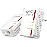 AVM FRITZ! Powerline 510E Kit di 2 Adattatori, Fino a 500 Mbit/s, Porta Fast Ethernet, Plug and Play, Eco Mode, Istruzioni in Italiano