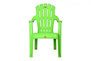 Prima Baby Plastic Chair 124 Modern and Comfortable with Backrest for Study | Play | Desk | Kids with Arms for Home/School/Dining for 2 to 6 Years Age, Green Color