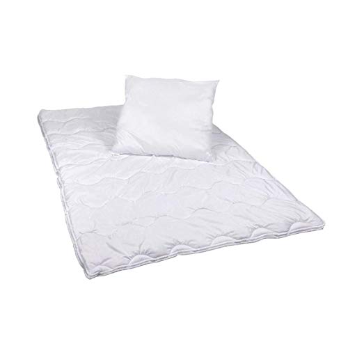 Wagner Textil Cuatro Estaciones XXL Edredón 200 X 200cm con Almohada 80x 80 Edredón Alérgico Microfibra Edredón de Verano Aprox. 500G Relleno, Standardsteppbett Aprox. 700g Relleno Juntos 1200G