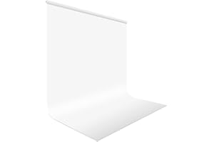 UTEBIT 6.5x10ft/2x3M White Photo Backdrop, Portable Collapsible Polyester Anti-Wrinkle White Screen Background Professional Photography Backdrop for Product Portrait Photography Studio Zoom Video