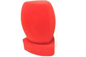 LINHUIPAD TV Microphone Windscreen Interview Mic Handheld Windshield Large Microphone Cover Customised Microphone Sponge For TV Stations Reporters Interview (Red)