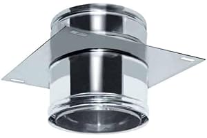 Brico Kit - Piastra intermedia supporto a muro mono parete acciaio inox - Diametro: 80mm