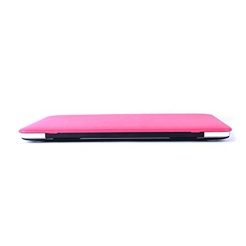 Macbook Pro 13 Retina Hülle Case Tastaturschutzfolie Displayschutzfolie 3 in 1 Kit, TECOOL [Ultra Dünn Serien] Leder Hartschale Schutzhülle Case für MacBook Pro 13.3 Zoll mit Retina Display Modell: A1425 und A1502 – Heißes Rosa - 7