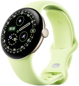 Google Pixel Watch 4 (41 mm) - Smartwatch Android con tracker per fitness e benessere, e assistente virtuale Gemini - Cassa in alluminio oro champagne - Cinturino sportivo verde cedro - LTE