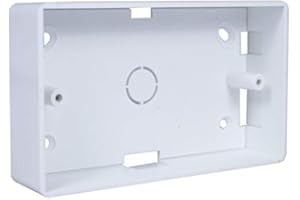 DATA ZONE Pack of 5 Double Gang 32mm Deep Surface Mount Back Box For Cat5/6 Networking Wall Outlet