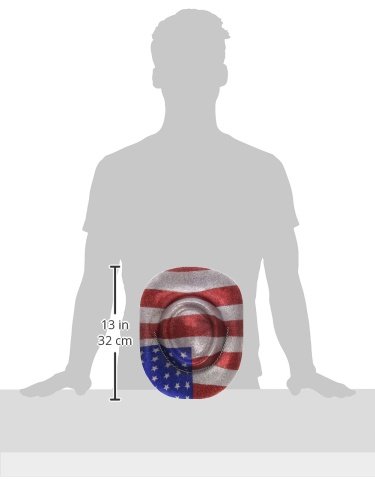 Imagen 2 de Smiffys Sombrero de vaquero con brillantina, con bandera EE.UU, rojo, plateado y azul, c