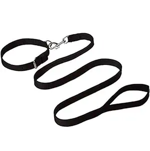 CK PET HUT 1/2 Inch Collar and Leash Set Dog & Cat Medium Black (Pack of One)