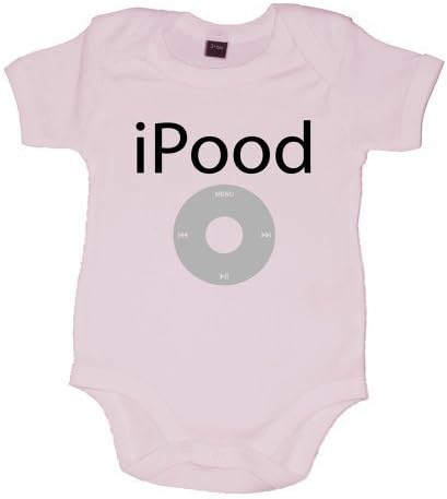 iPood Fun iPod Parody Baby Vest Pale Pink, Pale Pink, 3-6 Months