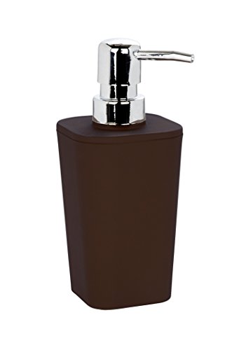 WENKO 19951100 Seifenspender Rainbow Brown - Soft Touch, Fassungsvermögen 0.33 L, Kunststoff - Polystyrol, 8.8 x 17.4 x 7.3 cm, Braun