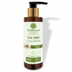 Skinkaanti Ayurveda tea tree face wash | Oil control face wash for acne prone skin | Organic face wash | For men women boys girls |100 ml pack of 1