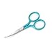 Baby scissors - 9 cm - aquamarine handle - curved blade - blunt tip