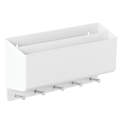 Interdesign 38132EU Linus Wandmontierte Postablage und Schlüsselleiste, Küche, Eingang, Flur, Unterteilt, weiß