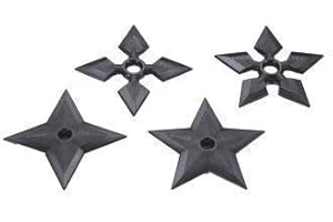 Playwell Martial Arts Black Polypropylene Plastic Full Contact Ninja Stars - 4pc Set
