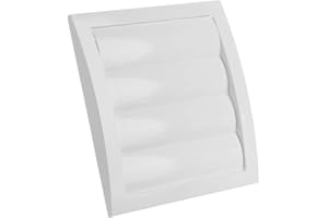 EUROPLAST Ø 150mm Rejilla para Ventilación - Rejilla de Ventilación con Protección contra Insectos y Persianas Automáticas - Plástico ABS Blanco