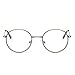 Produktbild Anti Blaues Licht Rund Lesebrille Vintage Metall Kreis Rahmen Computer Gaming Brillen für Damen Herren(Silber/Klar)